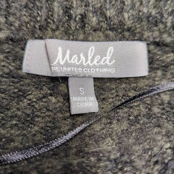 MARLED Reunited green black open front cardigan sweater size small Pockets Long - Picture 8 of 11